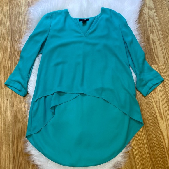 Tiffany blue high low blouse small/2 - Picture 3 of 11